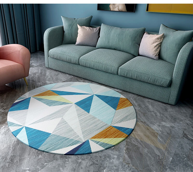 Круглый ковер, мягкий круглый ковер без скольжения, стиральная столовая с низкой свай